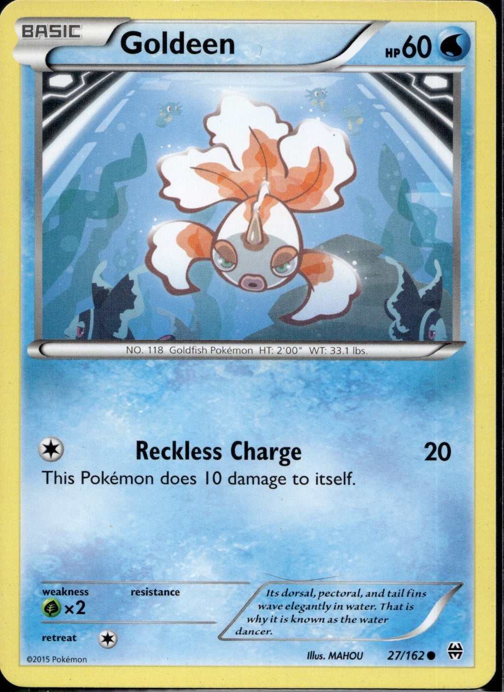 Goldeen (26) 26/30 PR XY Trainer Kit: Pikachu Libre & Suicune Pokemon LP