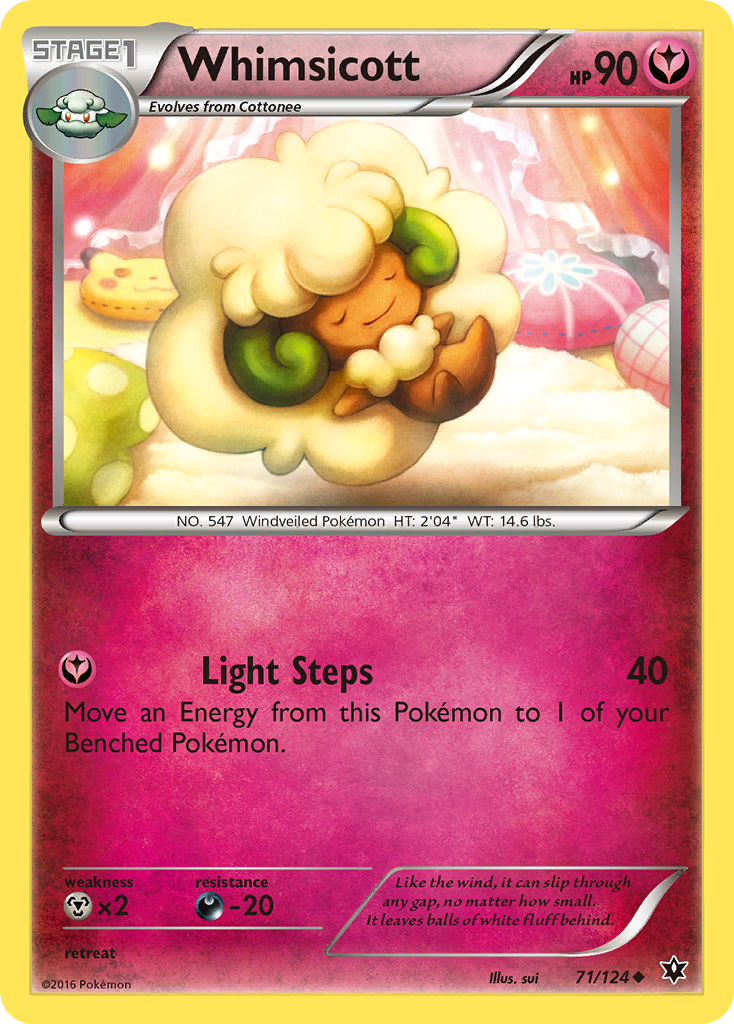 Whimsicott 71/124 FCO Fates Collide Pokemon Lightly Played