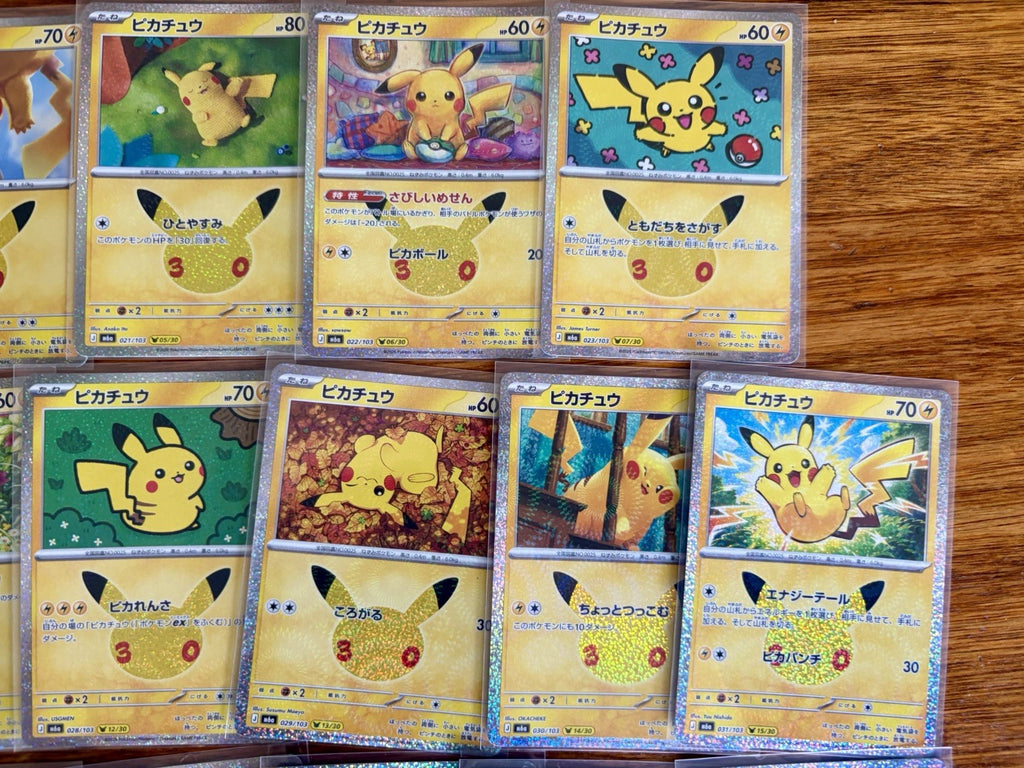 30th Celebration Pikachu Complete Set Of 30 Holo Pokemon TCG Card Japanese NM