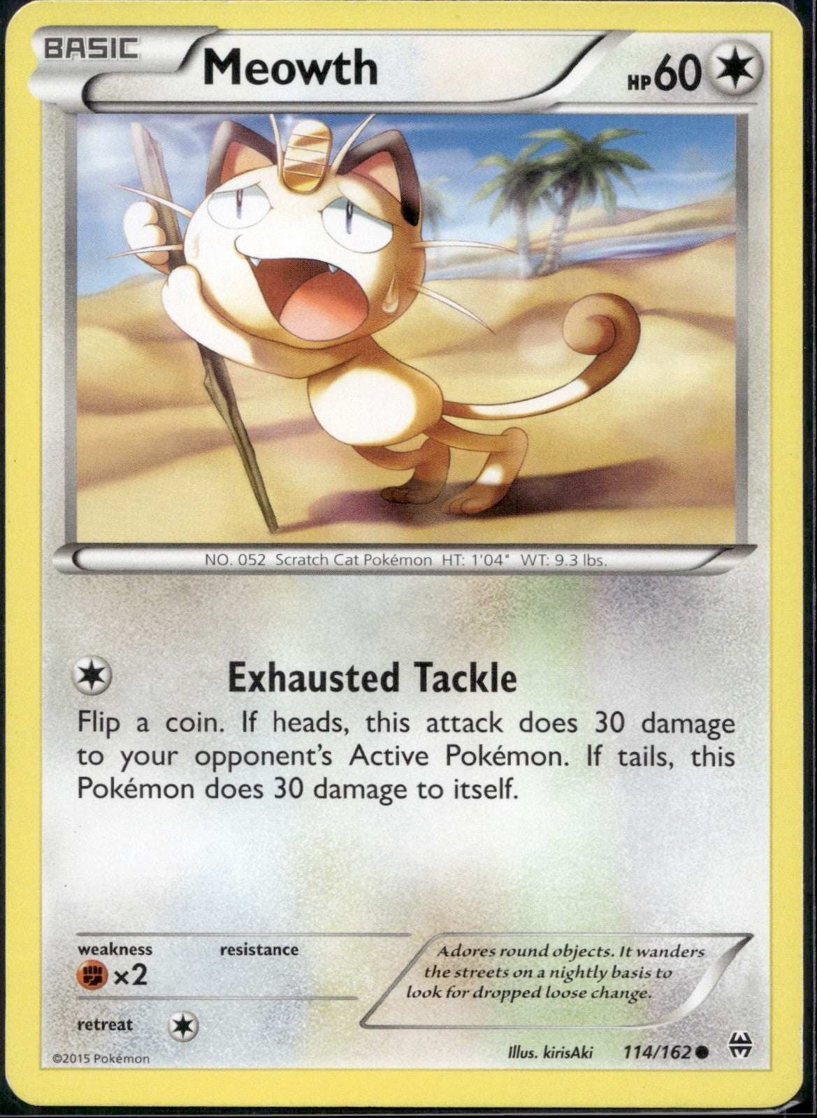 Meowth 114/162 BKT BREAKthrough Pokemon Lightly Played
