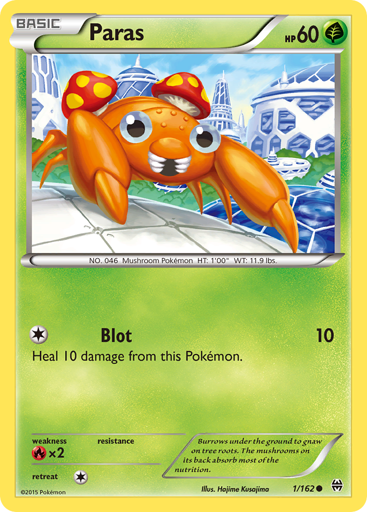 Paras 1/162 BKT BREAKthrough Pokemon Lightly Played