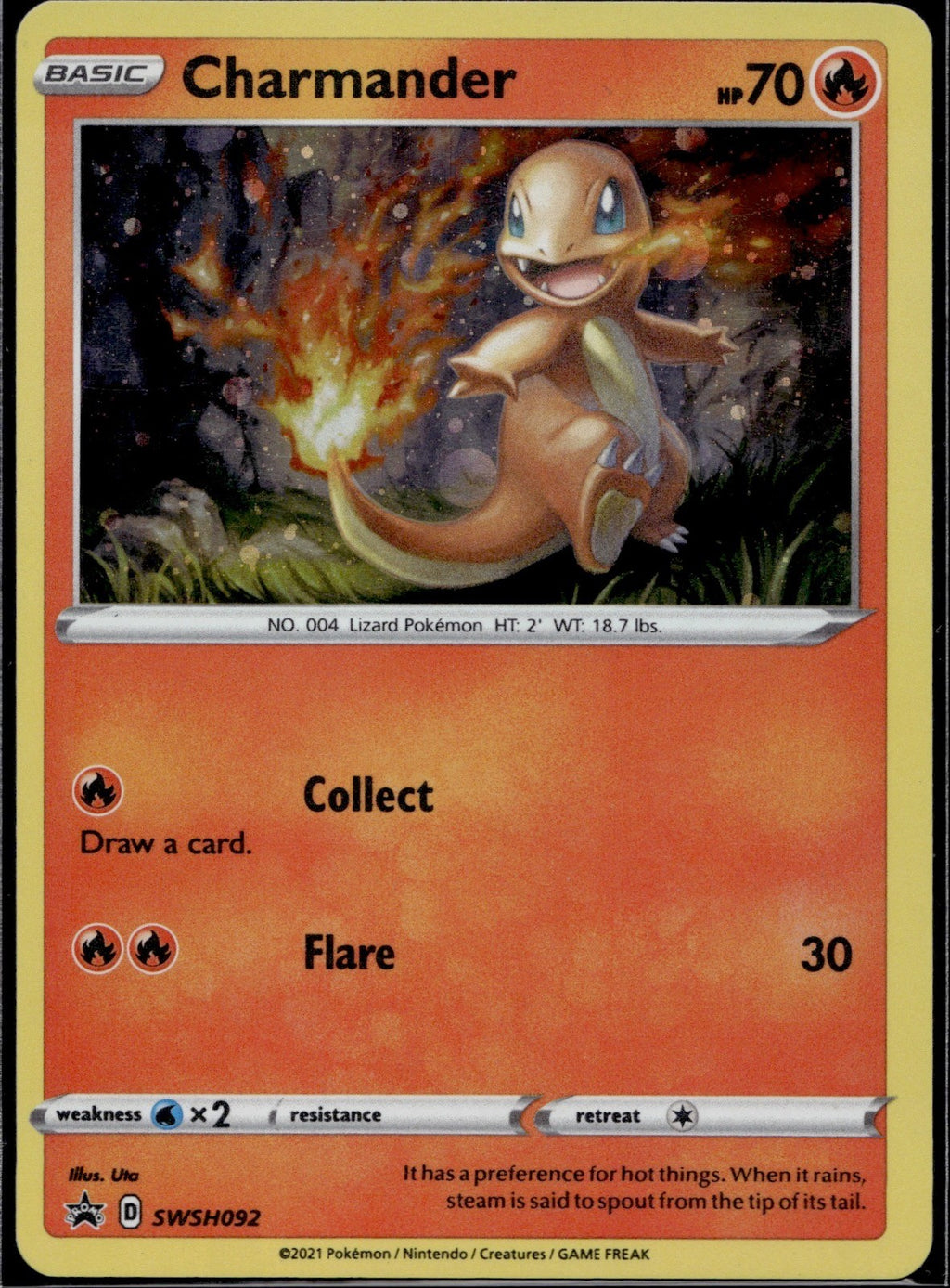 Charmander SWSH092 SWSD Sword & Shield Promo Pokemon Holo Lightly Played