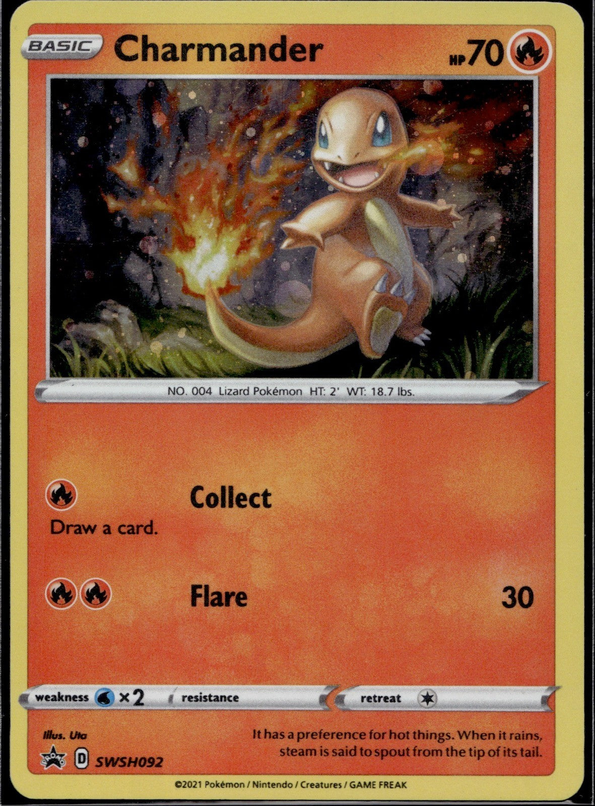 Charmander SWSH092 SWSD Sword & Shield Promo Pokemon Holo Lightly Played