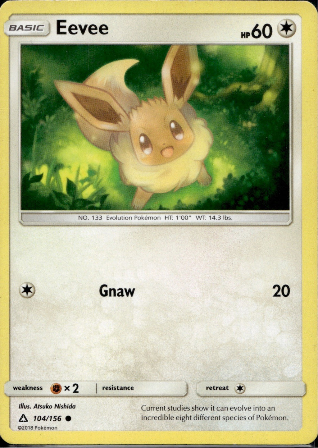 Eevee 104/156 UPR Ultra Prism Pokemon Lightly Played