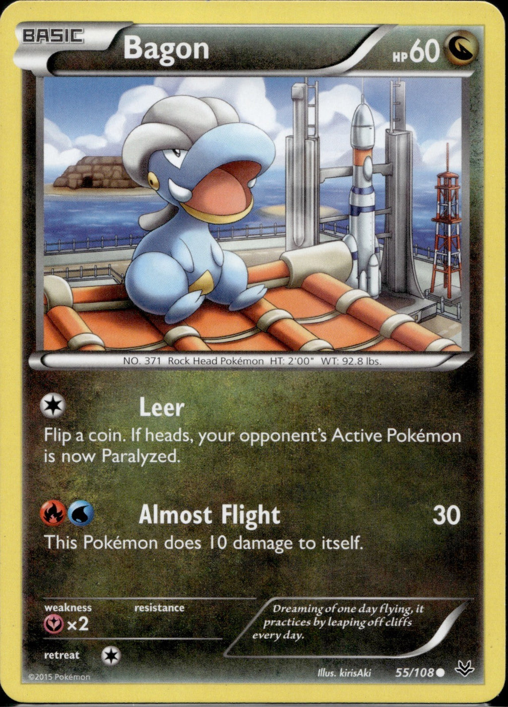 Bagon 55/108 ROS Roaring Skies Pokemon Lightly Played