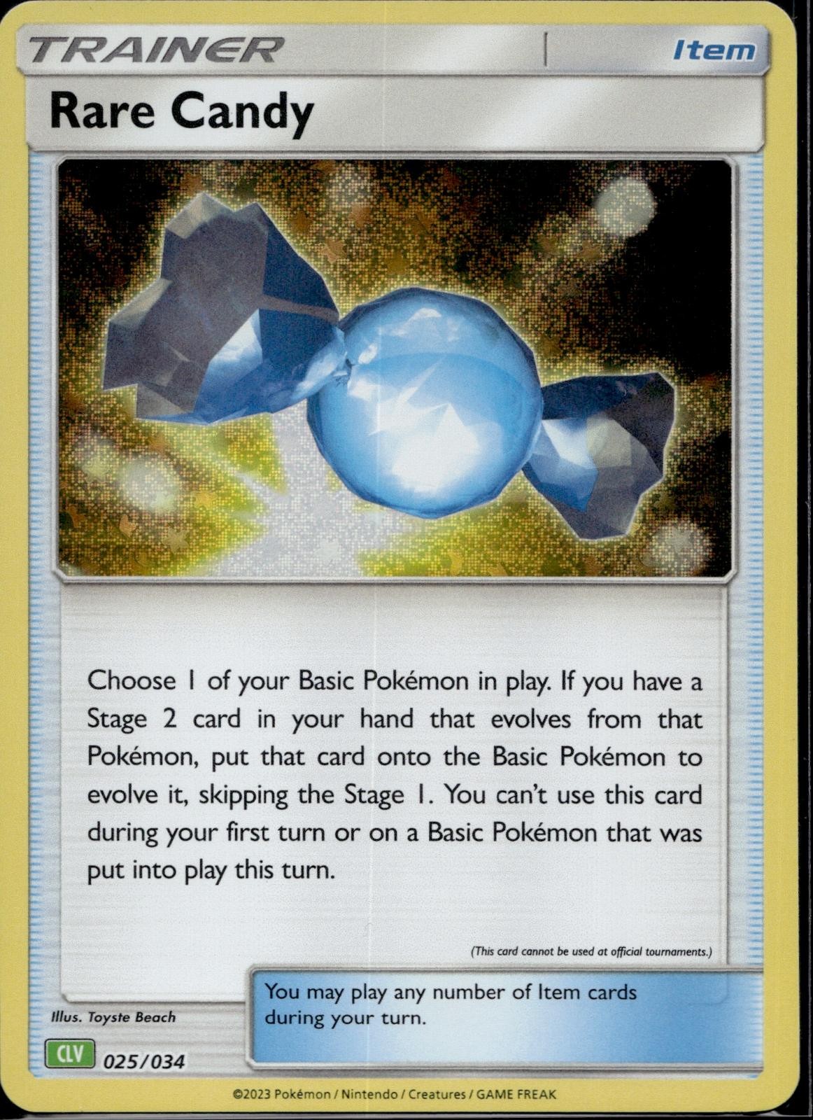 Rare Candy (CLV) 025/034 CL Trading Card Game Classic Pokemon Holo Near Mint