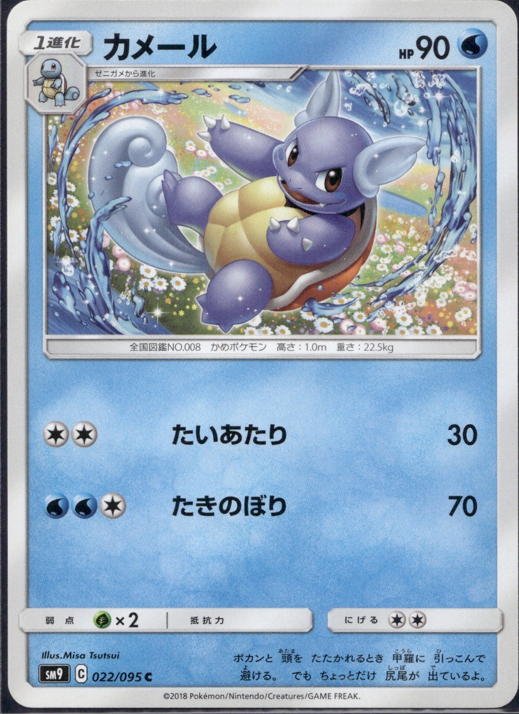 Wartortle 022/095 SM9A Tag Bolt Pokemon Japanese Lightly Played