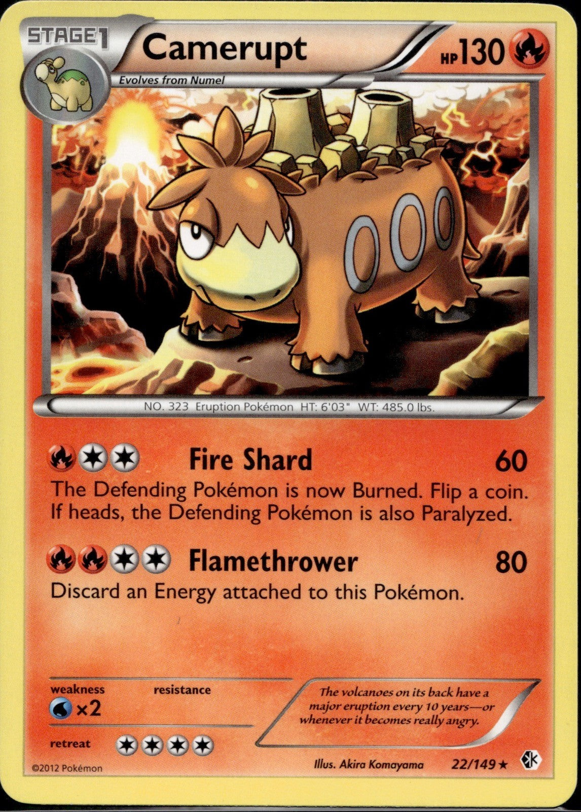 Camerupt 22/149 BCR Boundaries Crossed Pokemon Lightly Played