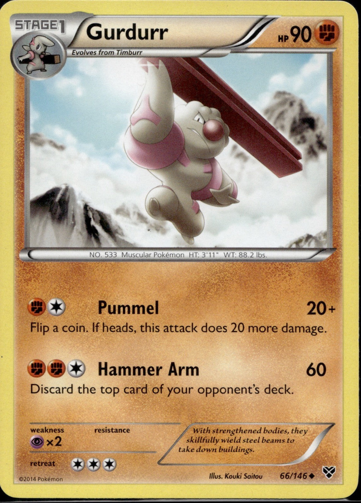 Gurdurr 66/146 XY XY Pokemon Lightly Played