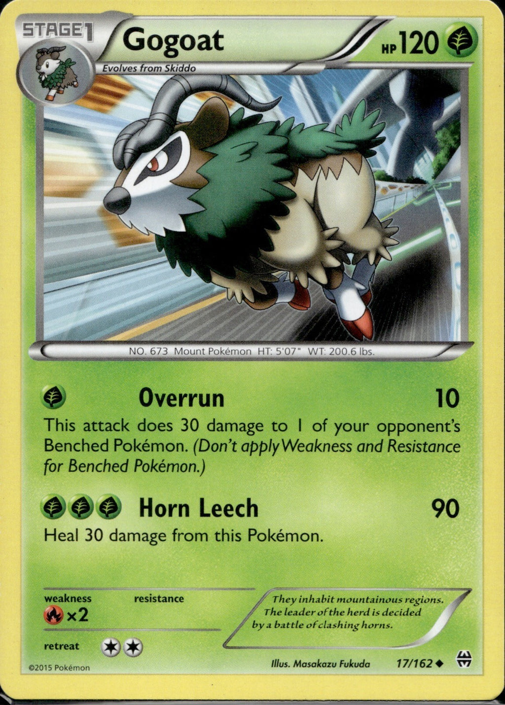 Gogoat 17/162 BKT BREAKthrough Pokemon Lightly Played