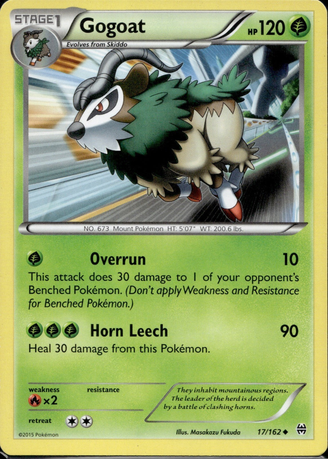 Gogoat 17/162 BKT BREAKthrough Pokemon Lightly Played