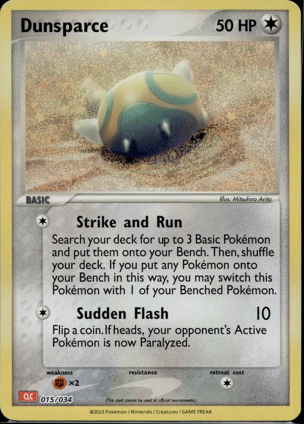 Dunsparce 015/034 CL Trading Card Game Classic Pokemon Holo Near Mint