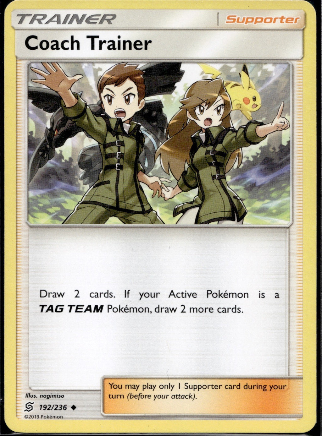 Coach Trainer 192/236 UNM Unified Minds Pokemon Lightly Played