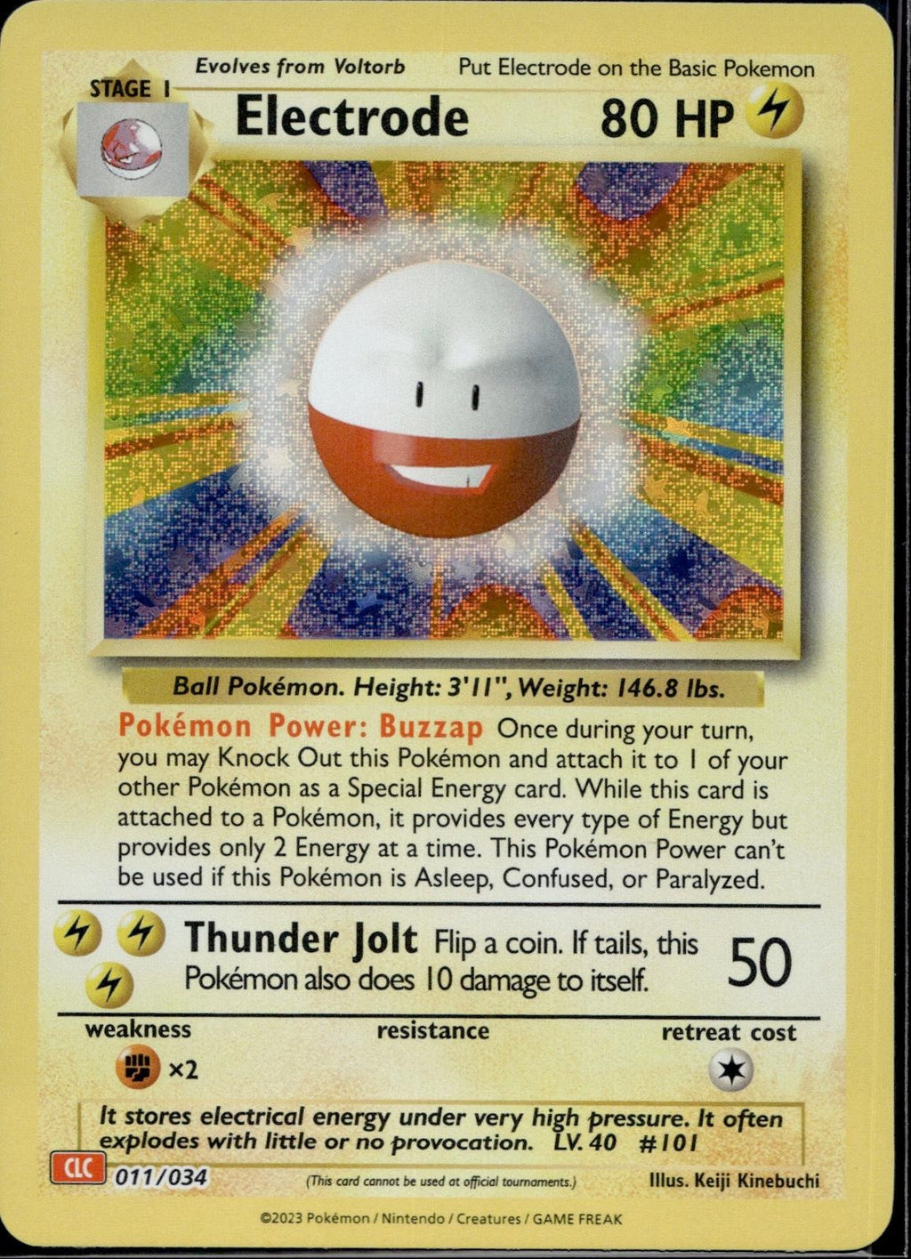 Electrode 011/034 CL Trading Card Game Classic Pokemon Holo Near Mint