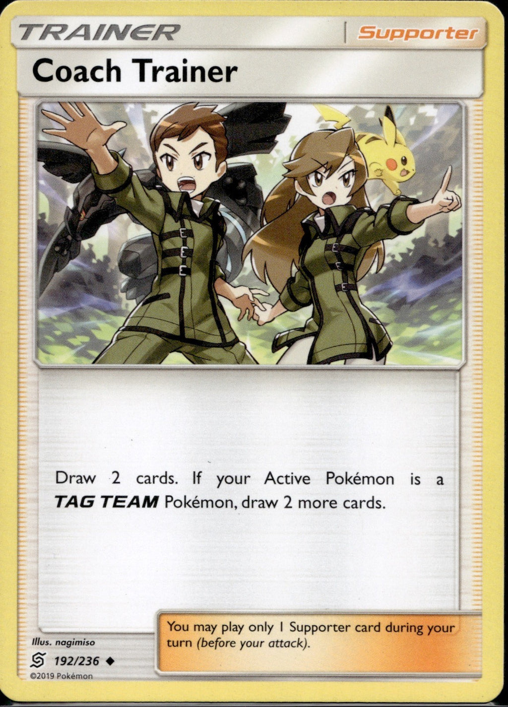 Coach Trainer 192/236 UNM Unified Minds Pokemon Lightly Played