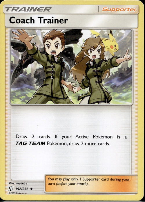 Coach Trainer 192/236 UNM Unified Minds Pokemon Lightly Played