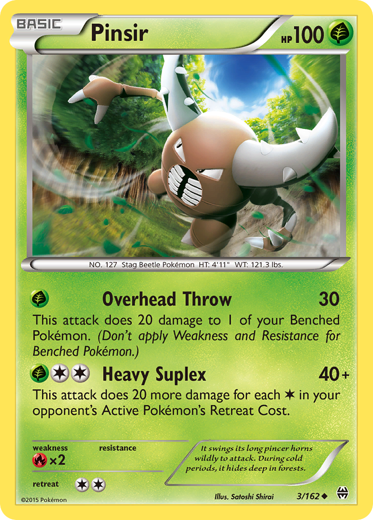 Pinsir 3/162 BKT BREAKthrough Pokemon Lightly Played