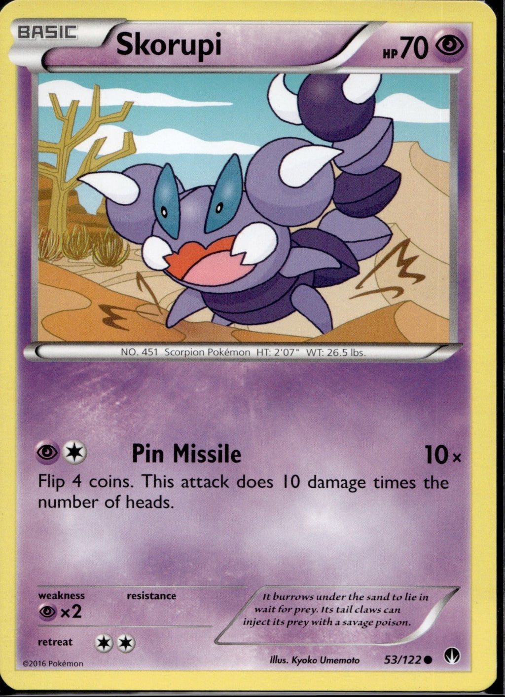 Skorupi 53/122 BKP BREAKpoint Pokemon Lightly Played