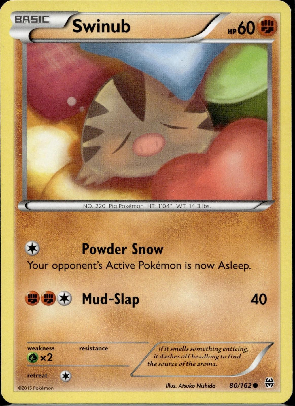 Swinub 80/162 BKT BREAKthrough Pokemon Lightly Played