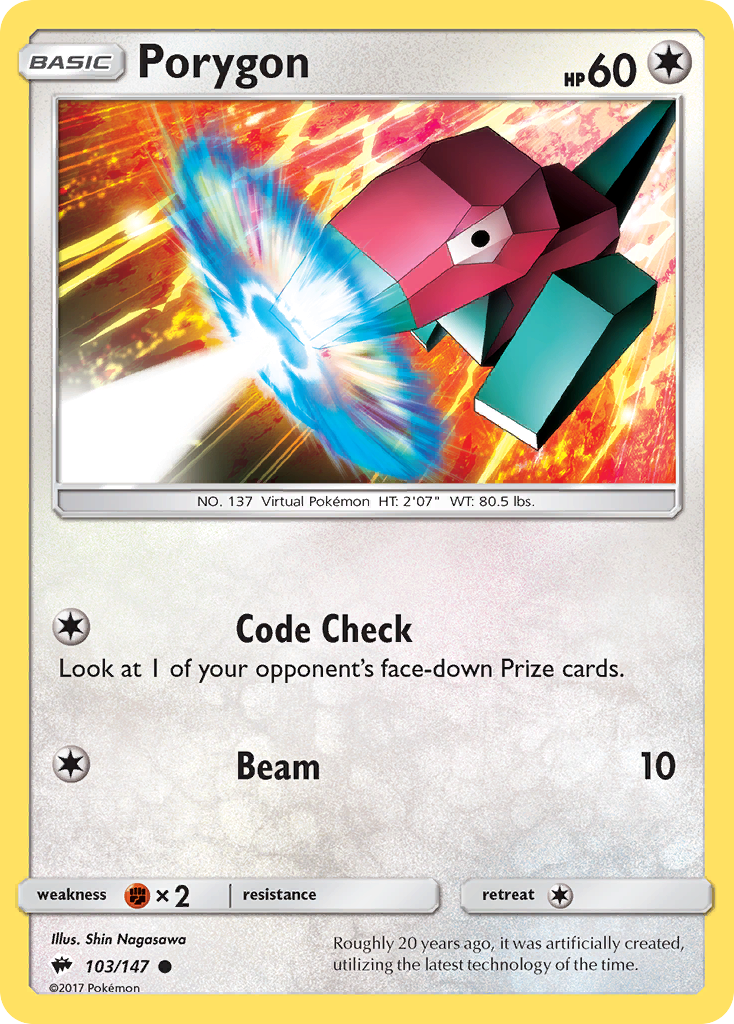 Porygon 103/147 BUS Burning Shadows Pokemon Lightly Played