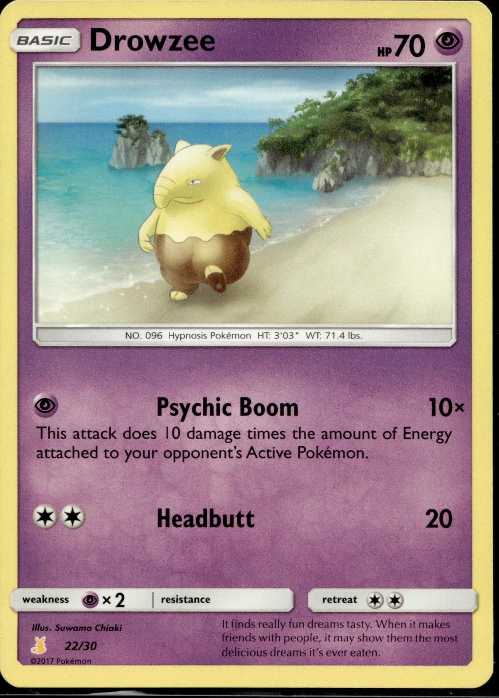 Drowzee 22/30 SMK1 SM Trainer Kit: Lycanroc & Alolan Raichu Pokemon LP