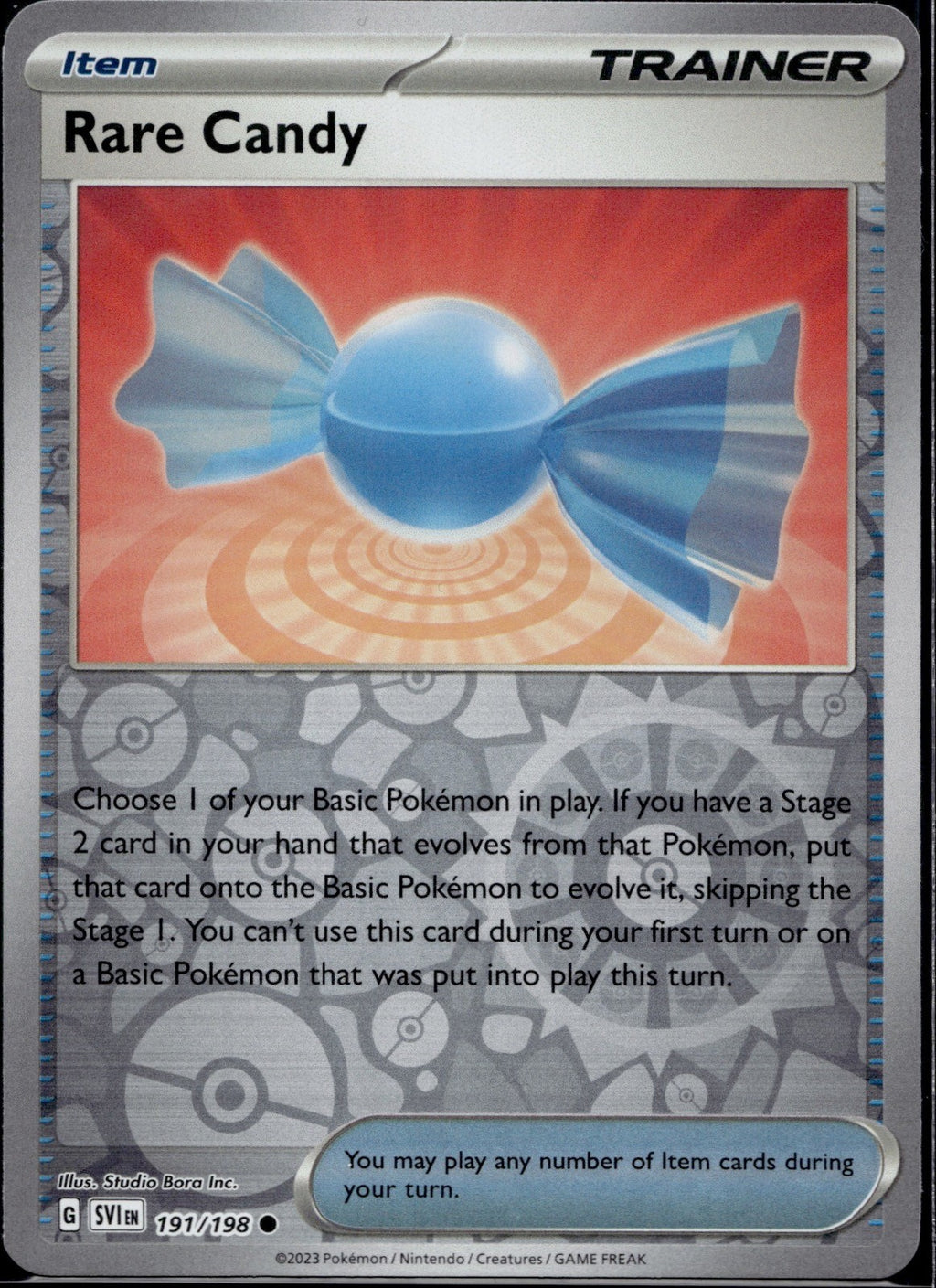 Rare Candy 191/198 SVI Scarlet & Violet Pokemon Reverse Holo Near Mint