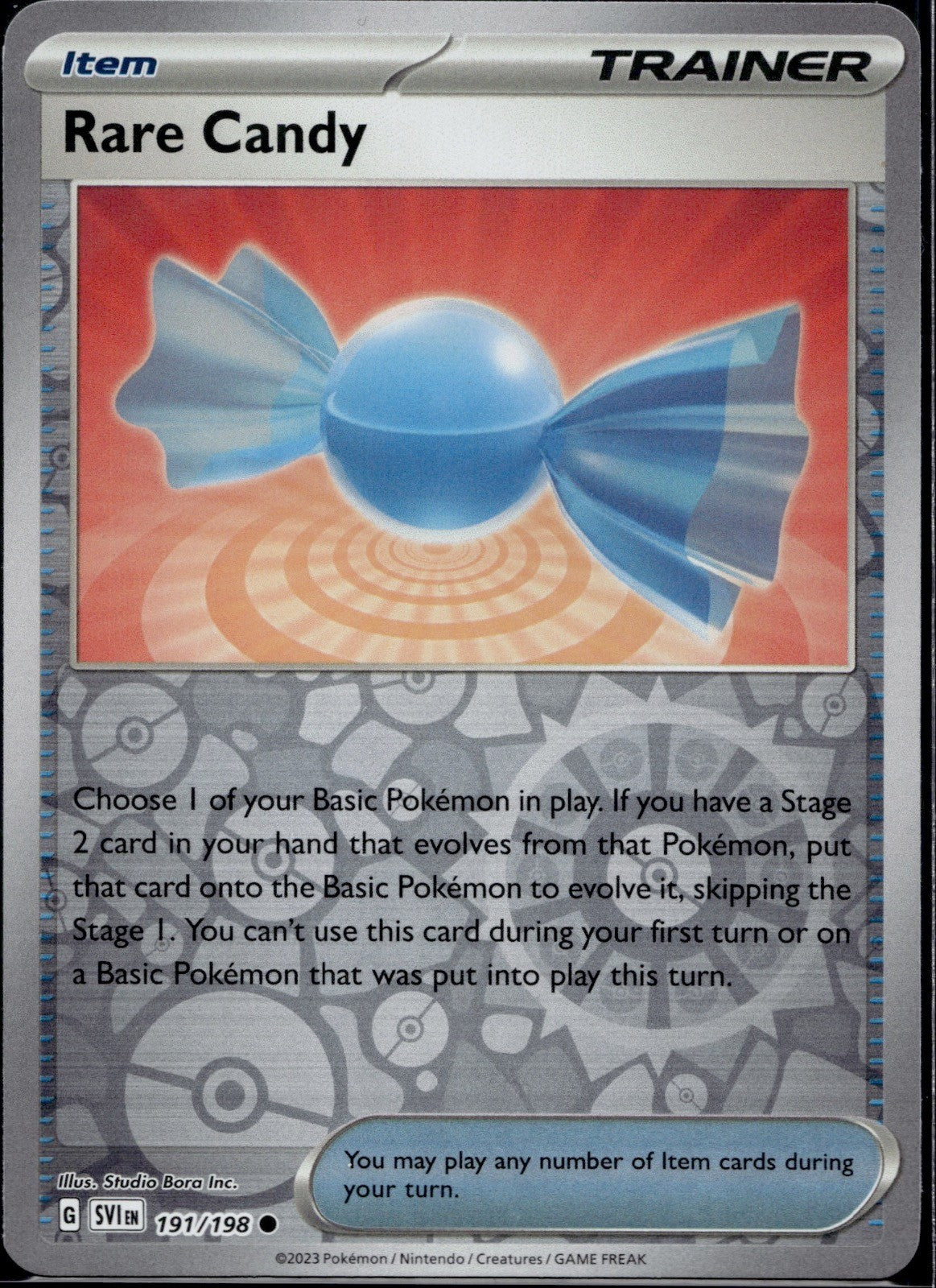 Rare Candy 191/198 SVI Scarlet & Violet Pokemon Reverse Holo Near Mint