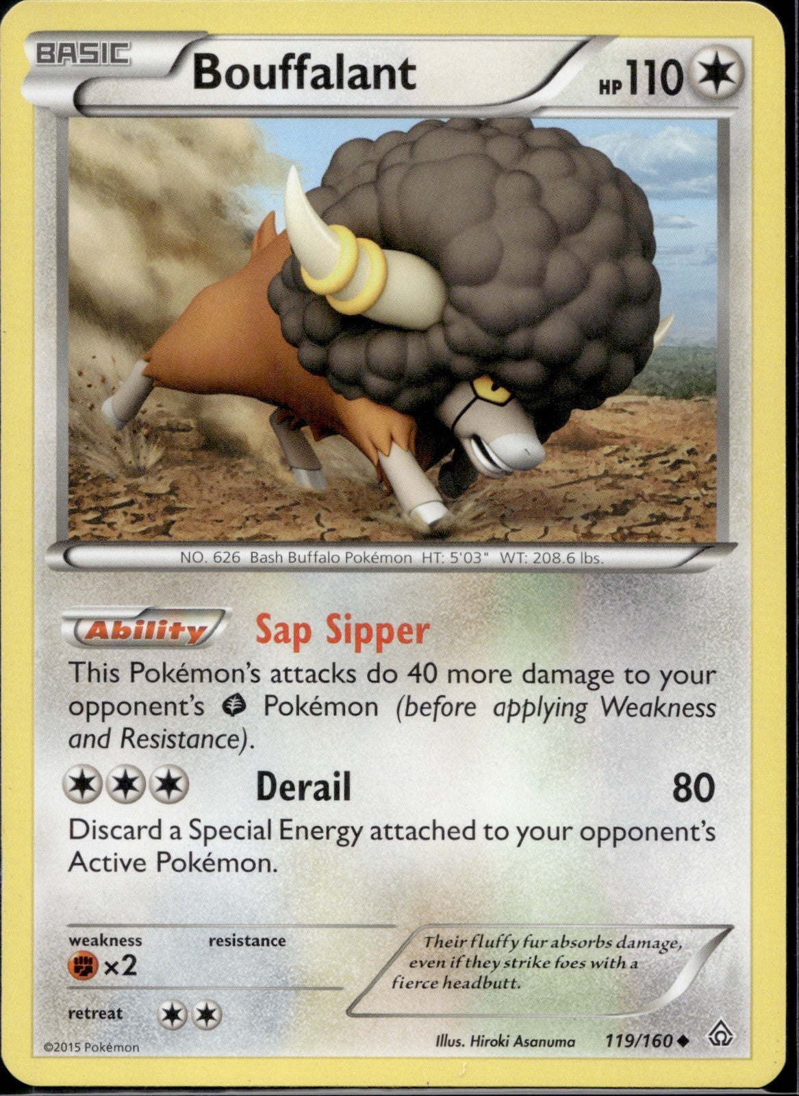 Bouffalant 119/160 PRC Primal Clash Pokemon Lightly Played