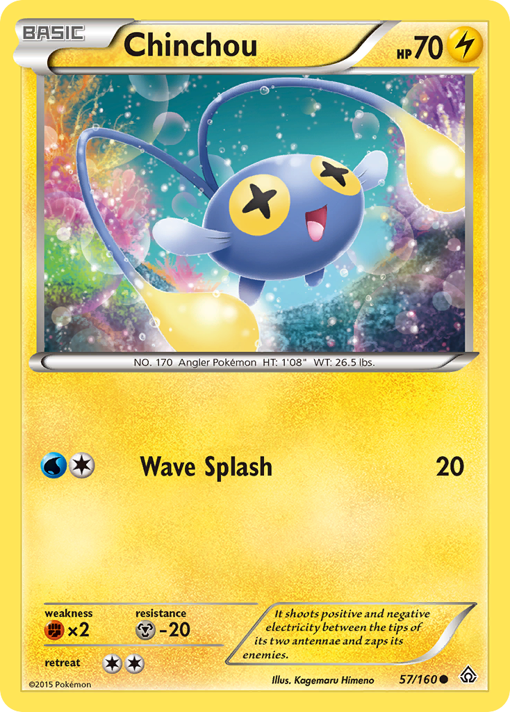 Chinchou 57/160 PRC Primal Clash Pokemon Lightly Played