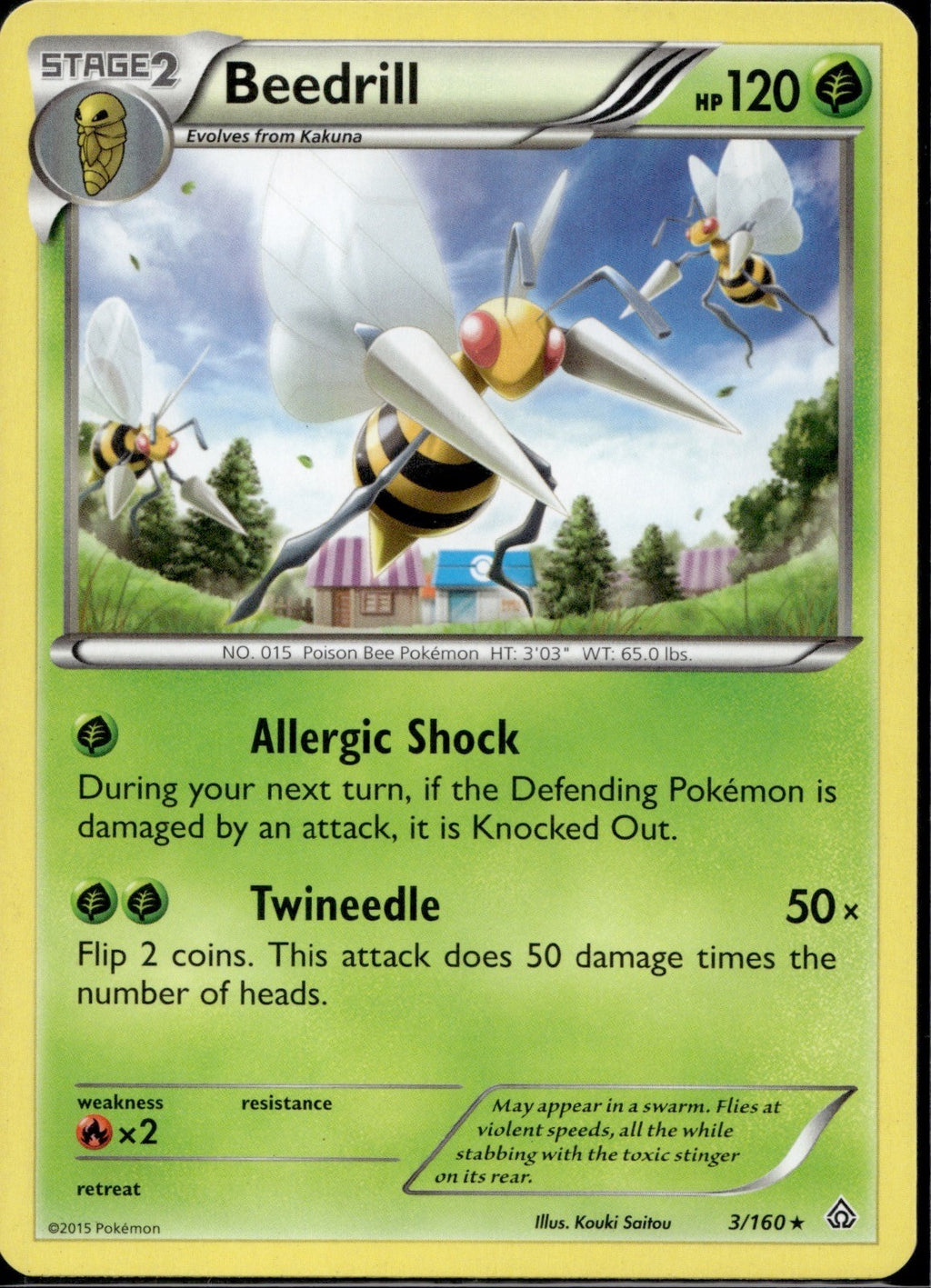 Beedrill 3/160 PRC Primal Clash Pokemon Lightly Played