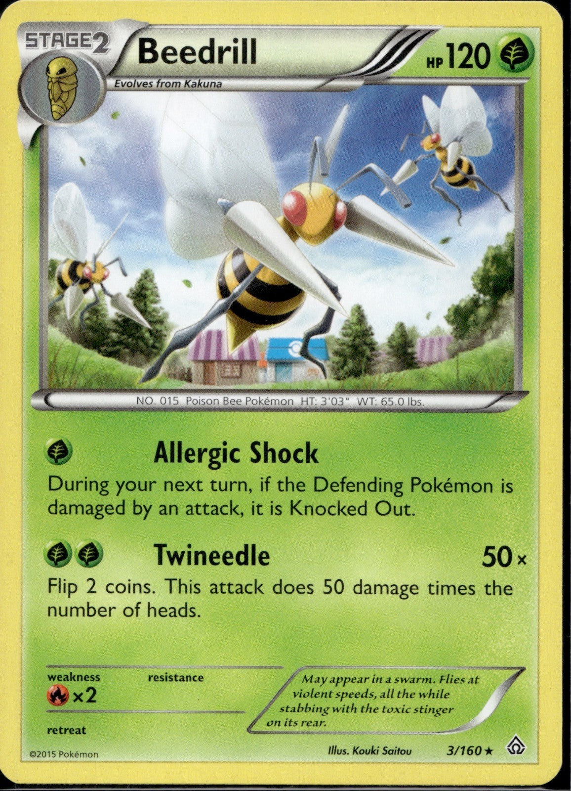 Beedrill 3/160 PRC Primal Clash Pokemon Lightly Played