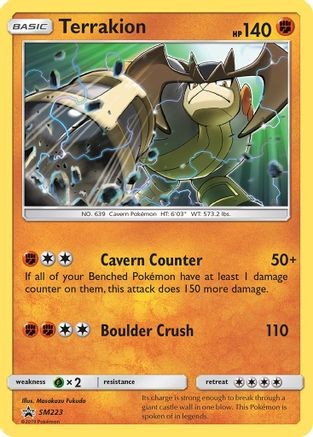 Terrakion - SM223 SMP Sun & Moon Promo Pokemon Holo Lightly Played