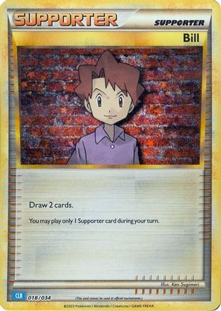 Bill (CLB) 018/034 CL Trading Card Game Classic Pokemon Holo Near Mint