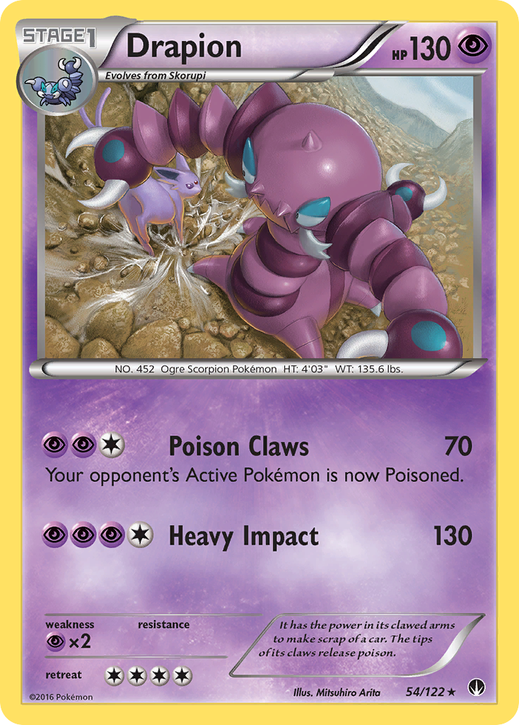 Drapion 54/122 BKP BREAKpoint Pokemon Lightly Played