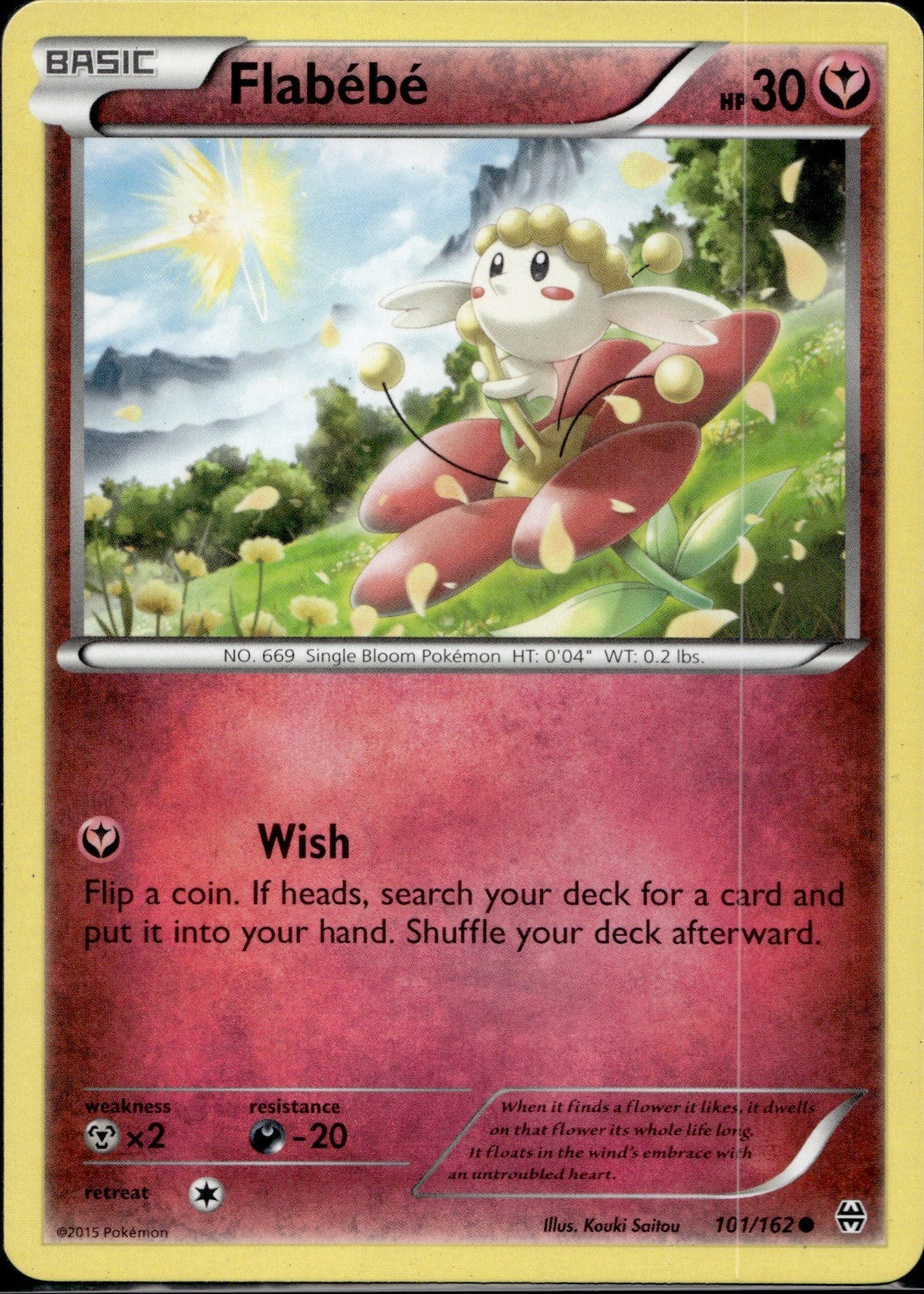 Flabebe 101/162 BKT BREAKthrough Pokemon Lightly Played
