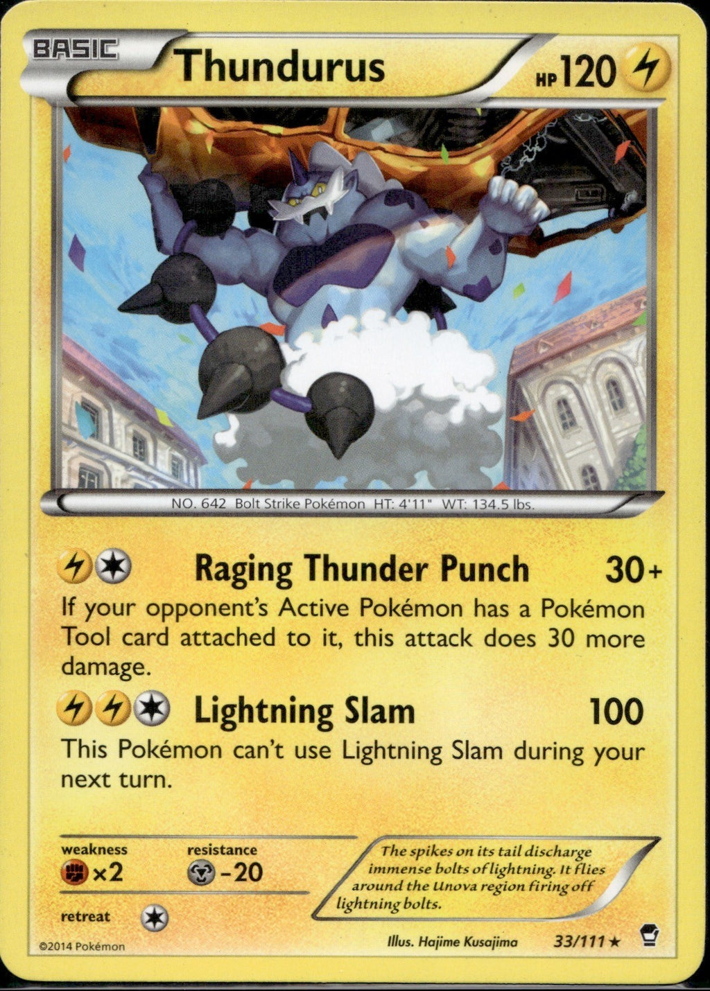 Thundurus 33/111 FFI Furious Fists Pokemon Lightly Played
