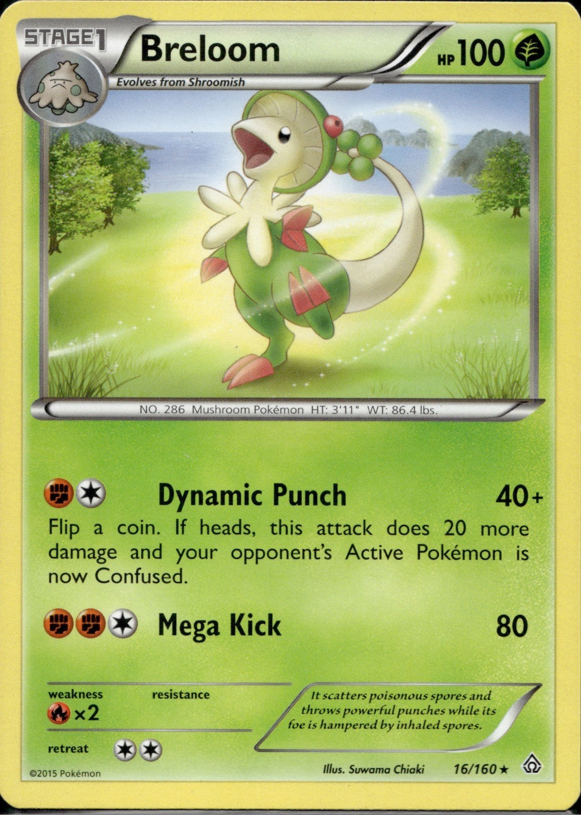 Breloom 16/160 PRC Primal Clash Pokemon Lightly Played