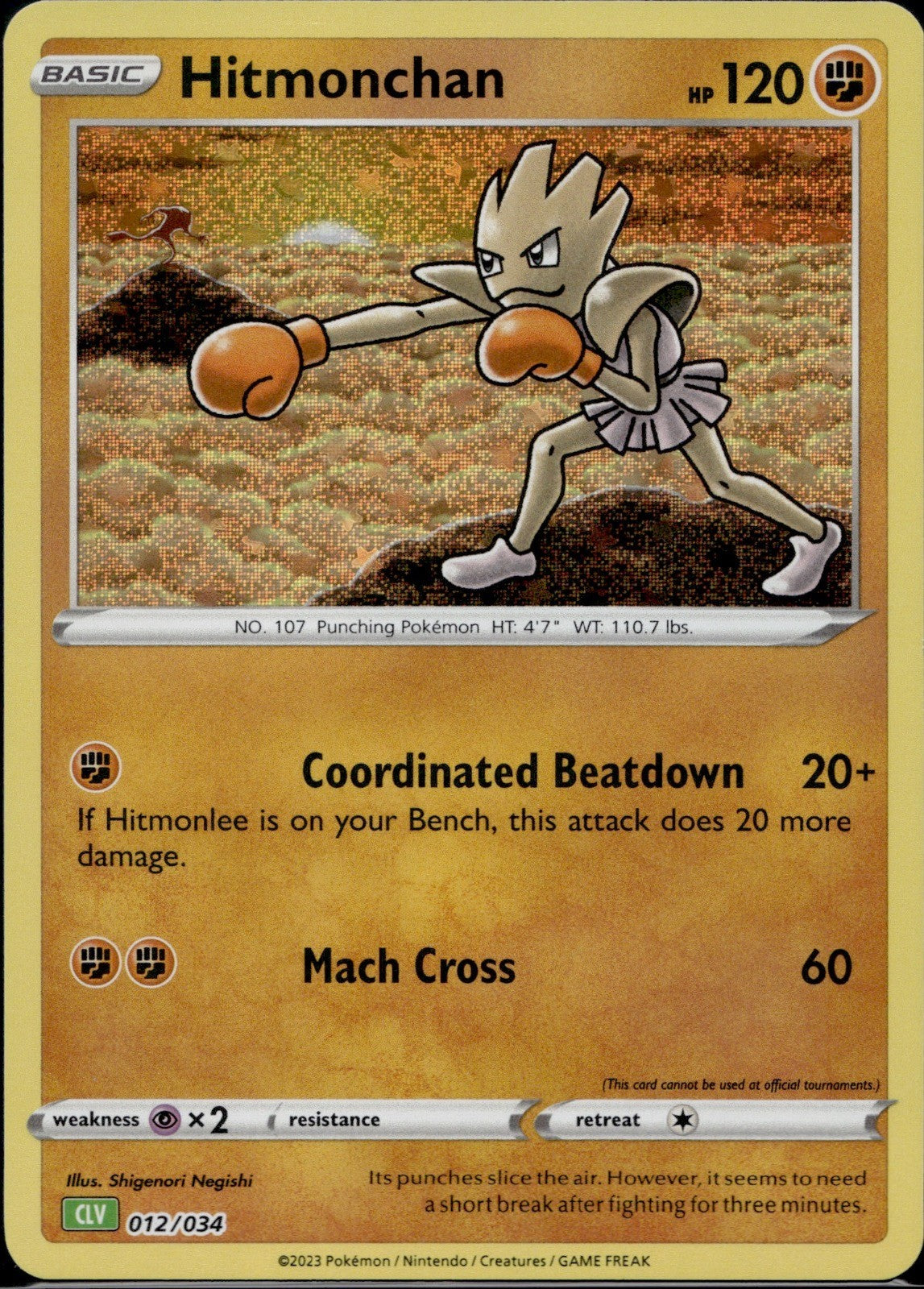Hitmonchan 012/034 CL Trading Card Game Classic Pokemon Holo Near Mint
