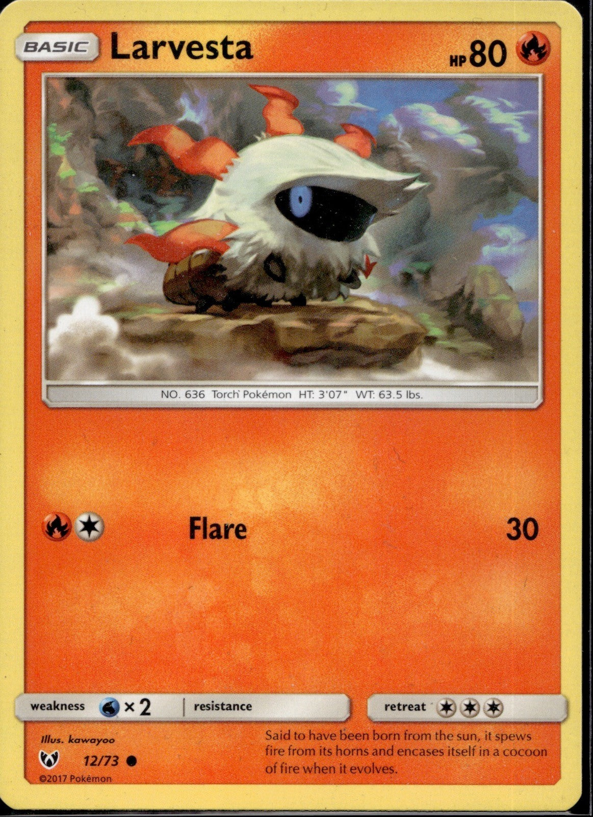 Larvesta 12/73 SLG Shining Legends Pokemon Lightly Played