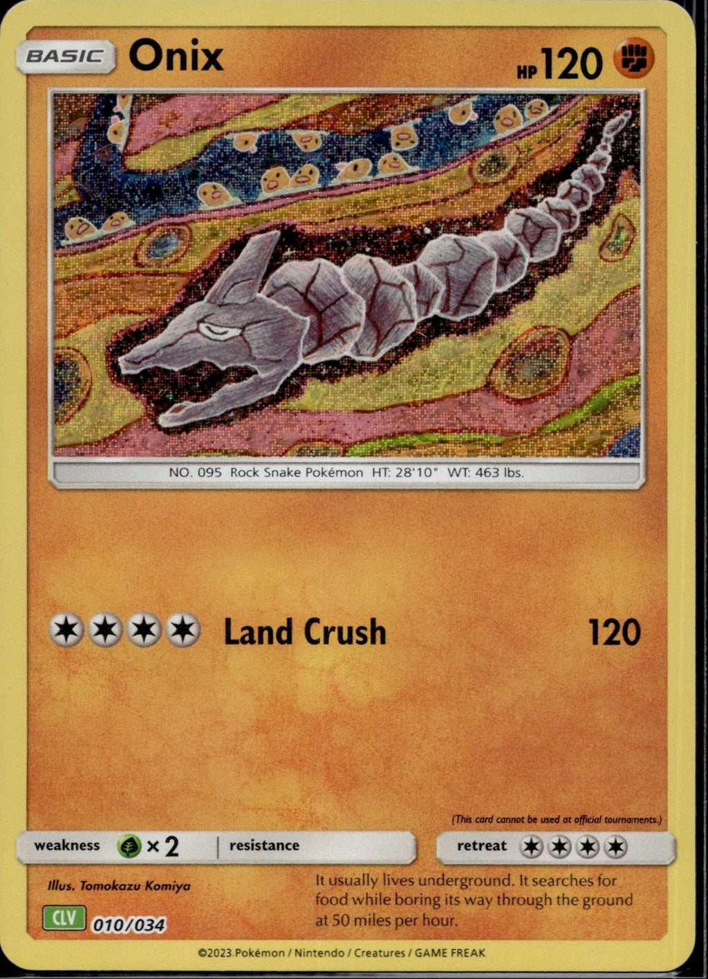 Onix 010/034 CL Trading Card Game Classic Pokemon Holo Near Mint