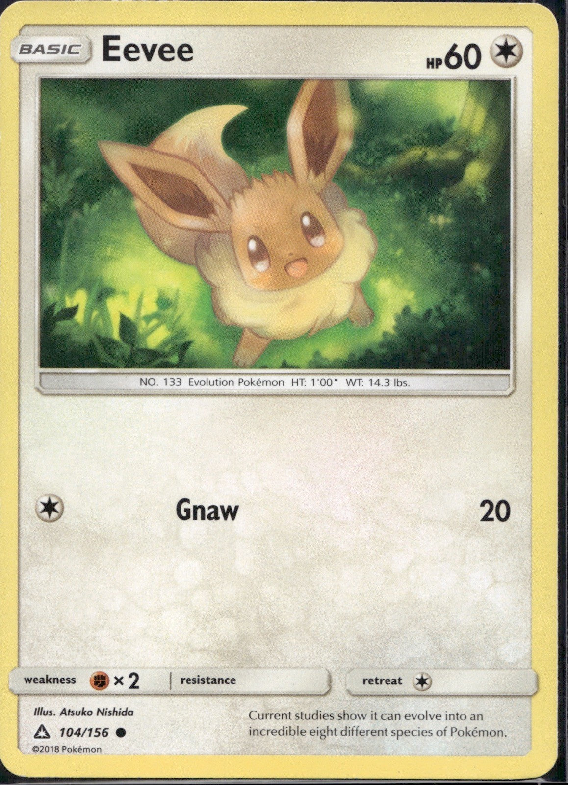 Eevee 104/156 UPR Ultra Prism Pokemon Lightly Played