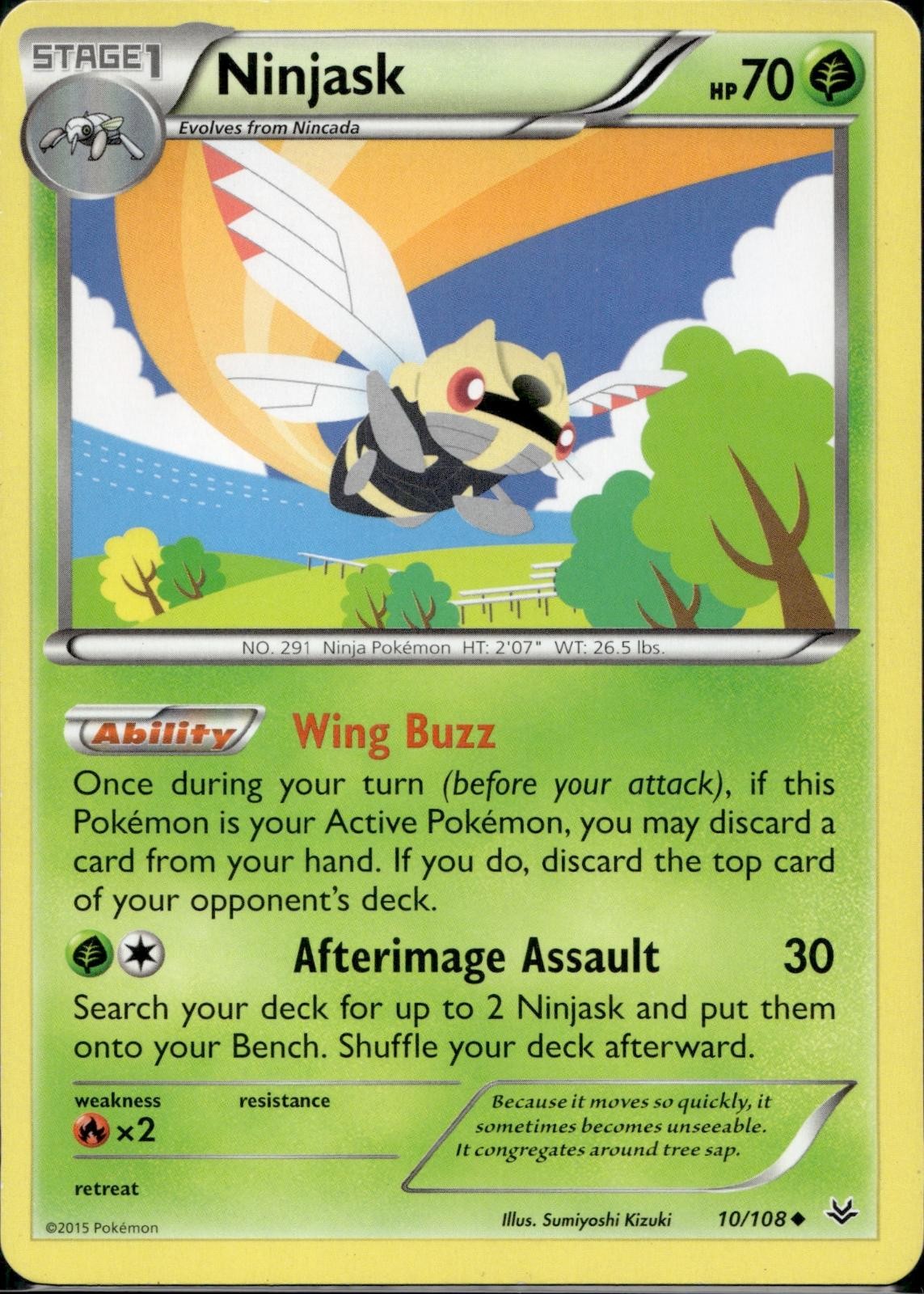 Ninjask 10/108 ROS Roaring Skies Pokemon Lightly Played