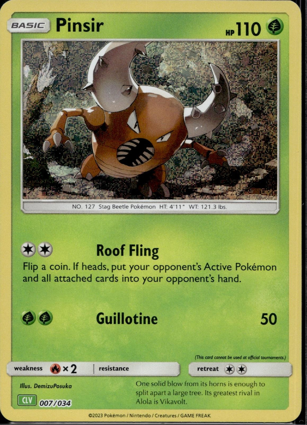Pinsir 007/034 CL Trading Card Game Classic Pokemon Holo Near Mint