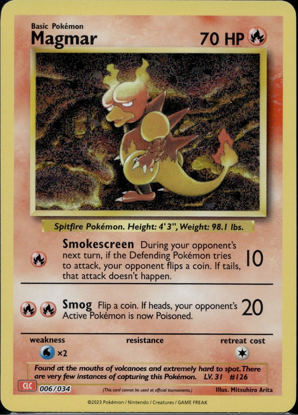 Magmar 006/034 CL Trading Card Game Classic Pokemon Holo Near Mint