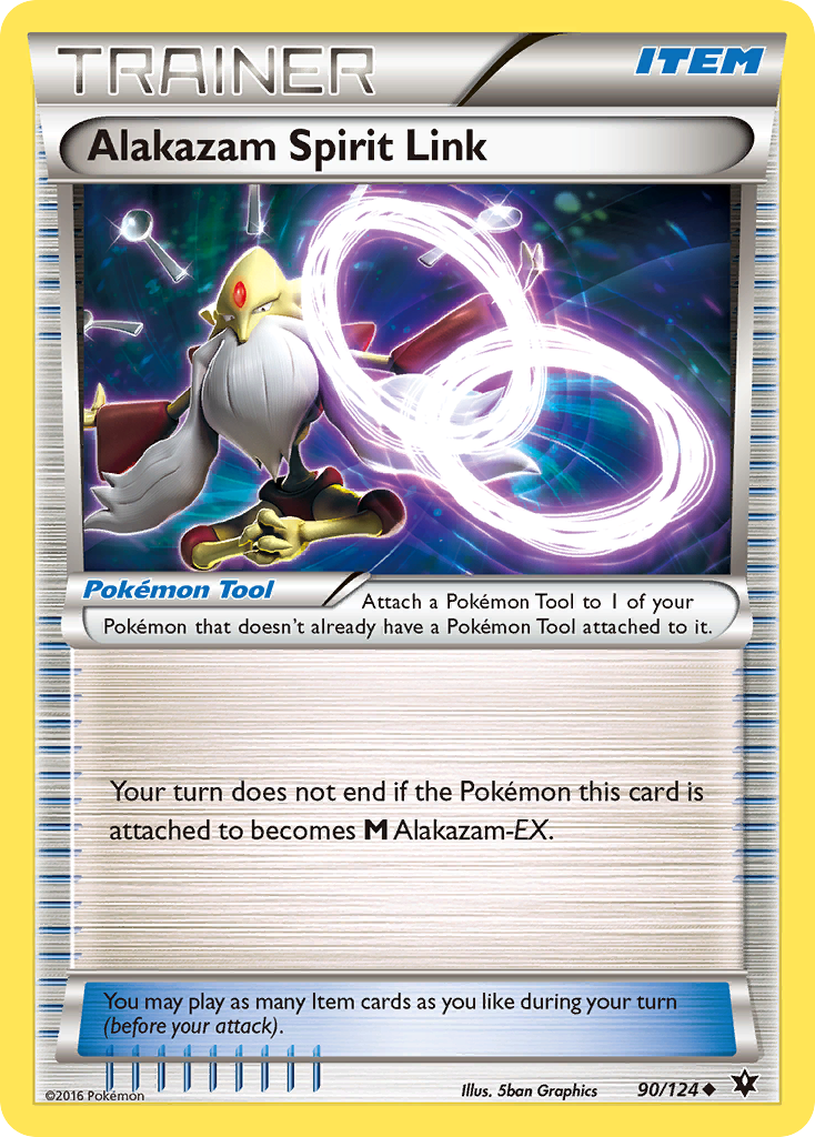 Alakazam Spirit Link 90/124 FCO Fates Collide Pokemon Reverse Holo LP