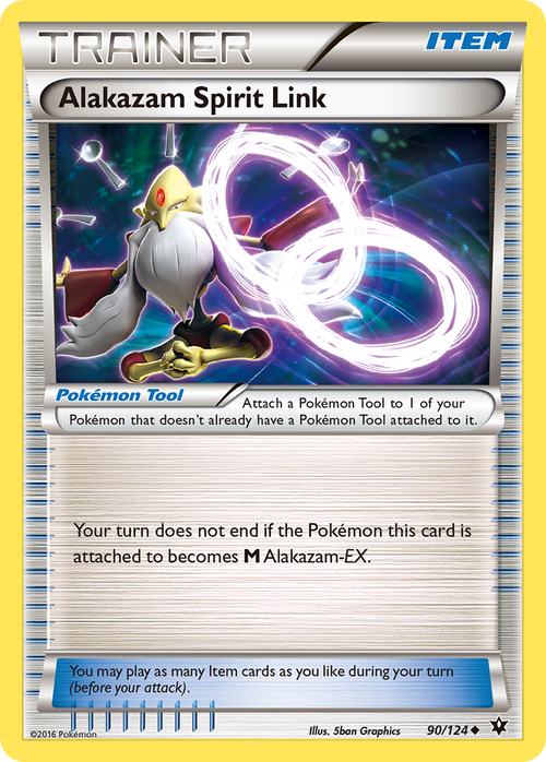 Alakazam Spirit Link 90/124 FCO Fates Collide Pokemon Reverse Holo LP