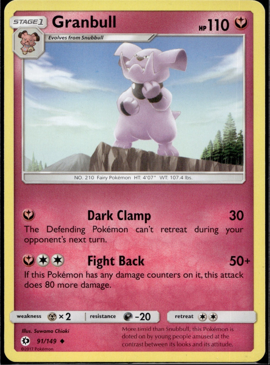 Granbull 91/149 SM01 SM Base Set Pokemon Lightly Played