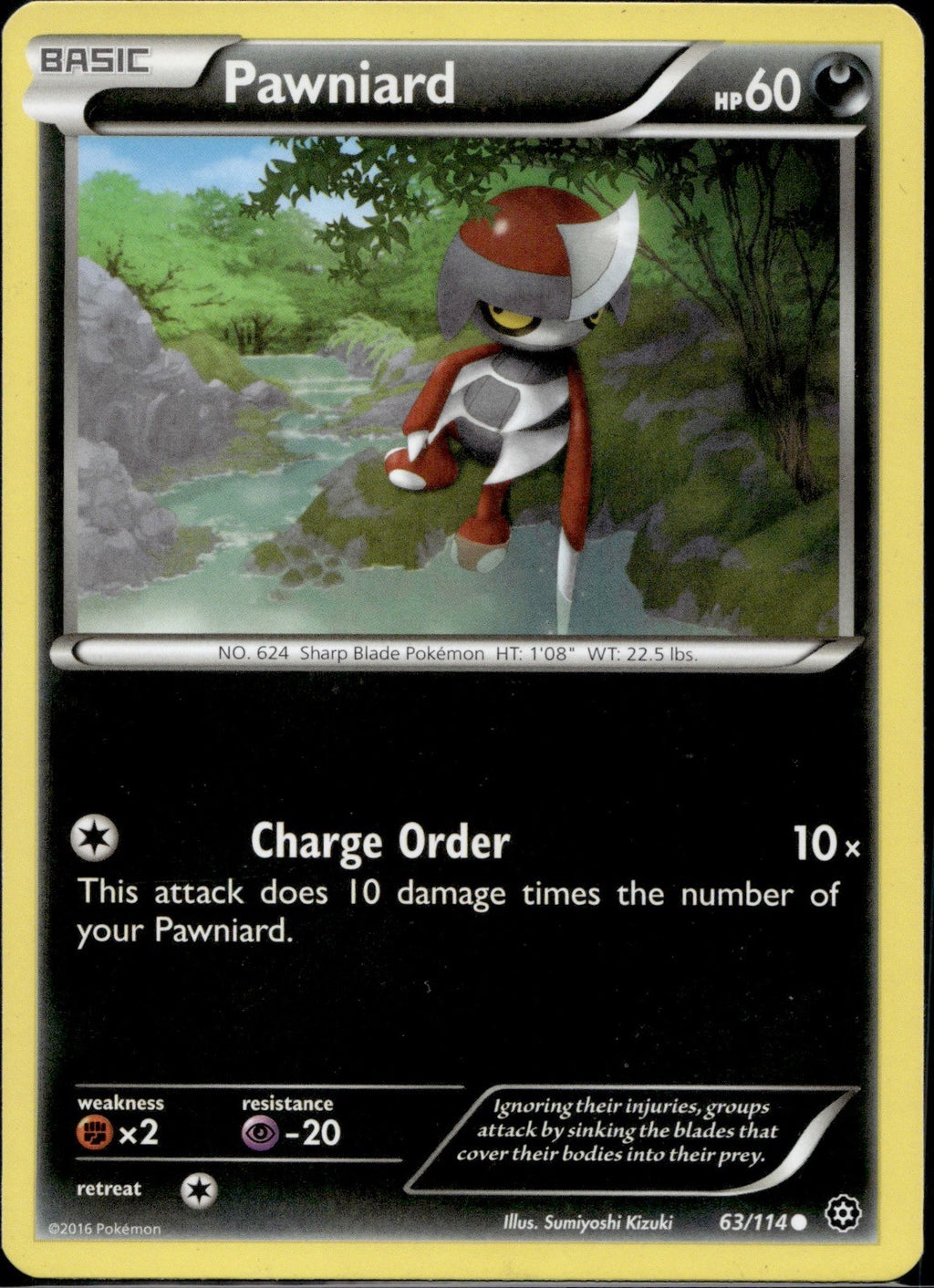 Pawniard 63/114 STS Steam Siege Pokemon Lightly Played
