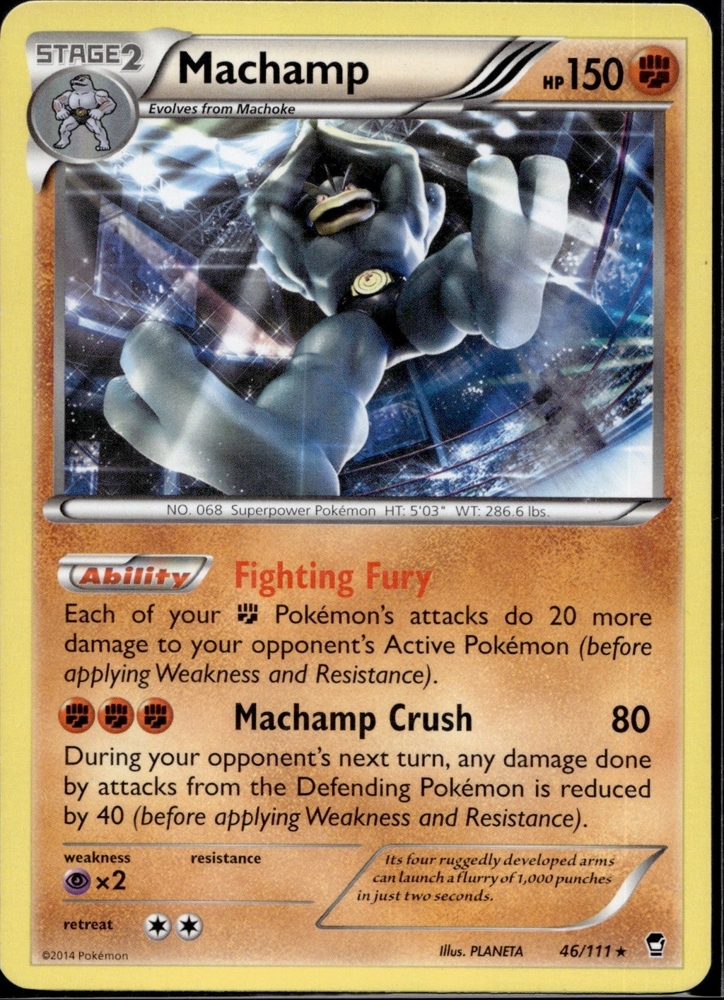 Machamp 46/111 FFI Furious Fists Pokemon Holo Lightly Played