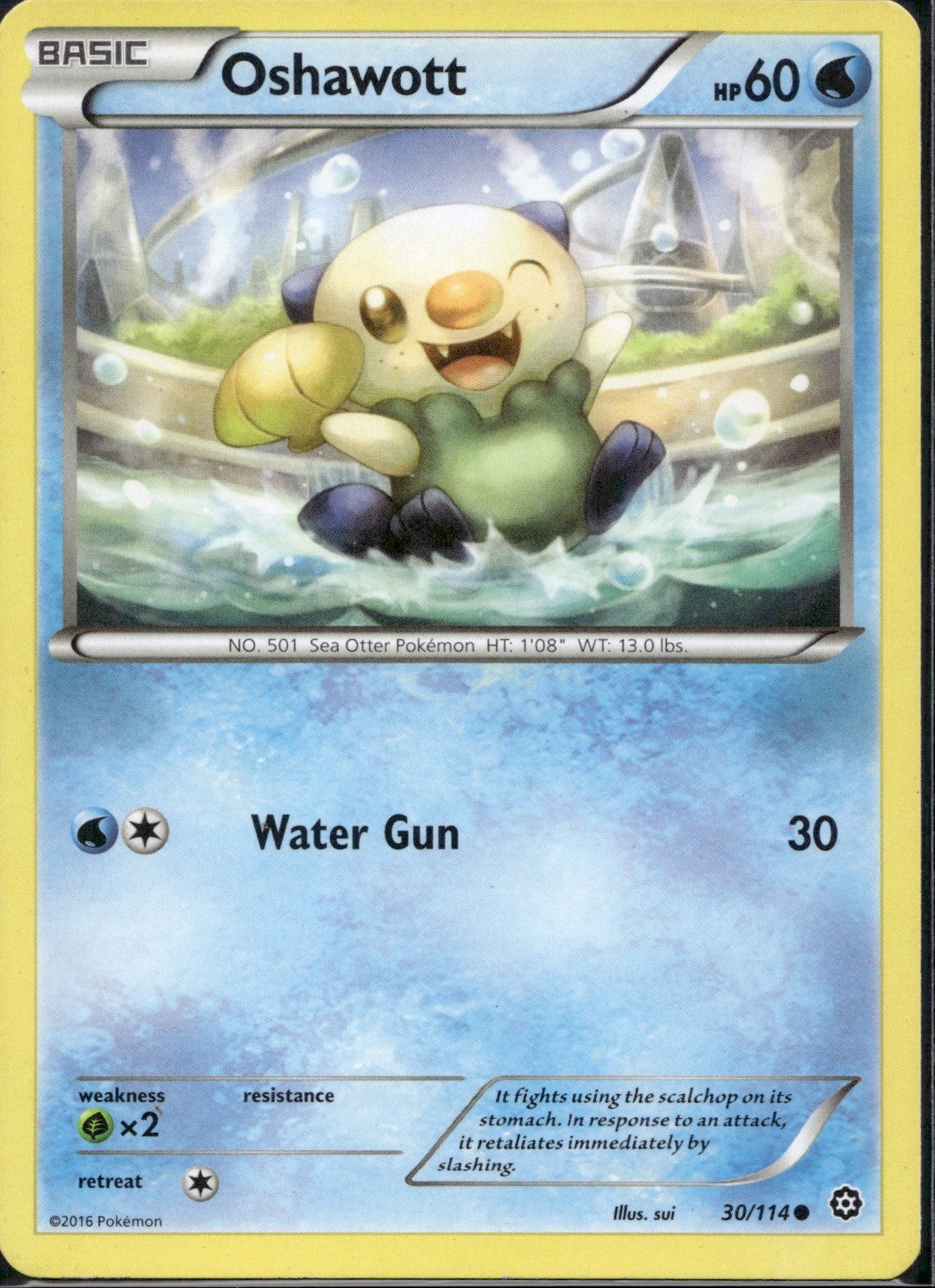 Oshawott 30/114 STS Steam Siege Pokemon Lightly Played
